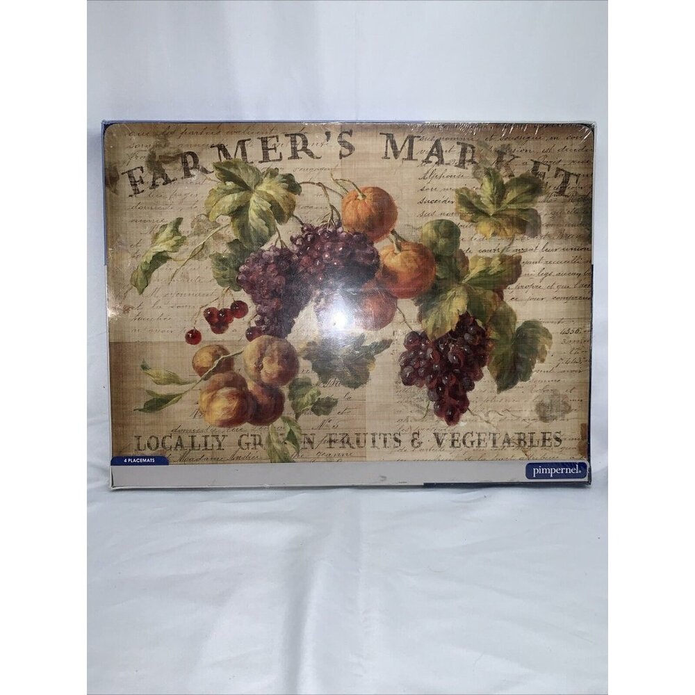 Pimpernel Abundant Fall Cork-Backed Placemats, Set of 4, 15.7 X 11.7" NEW